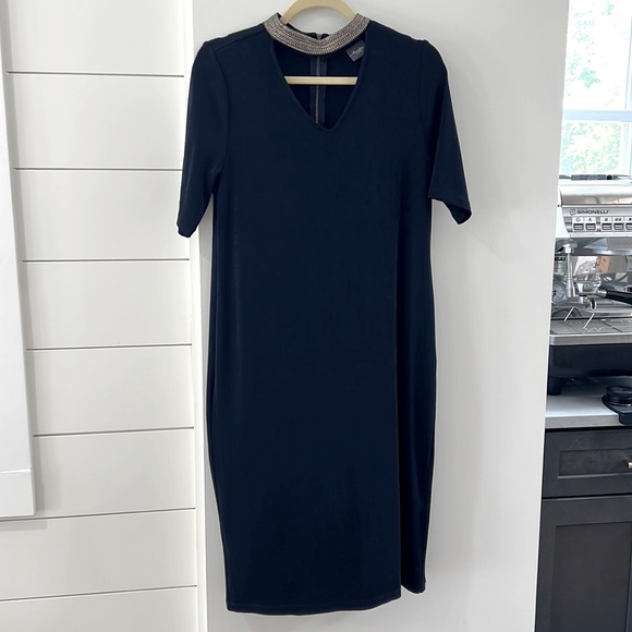 Travelers by Chico’s Navy Blue Dress w 1/2 sleeves size 1 - Picture 1 of 5